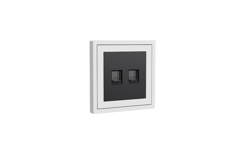 Xelent 2 ports ethernet ivory white left side view EU.webp