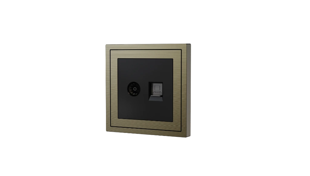 Xelent TV and ethernet antique bronze right side view EU.webp