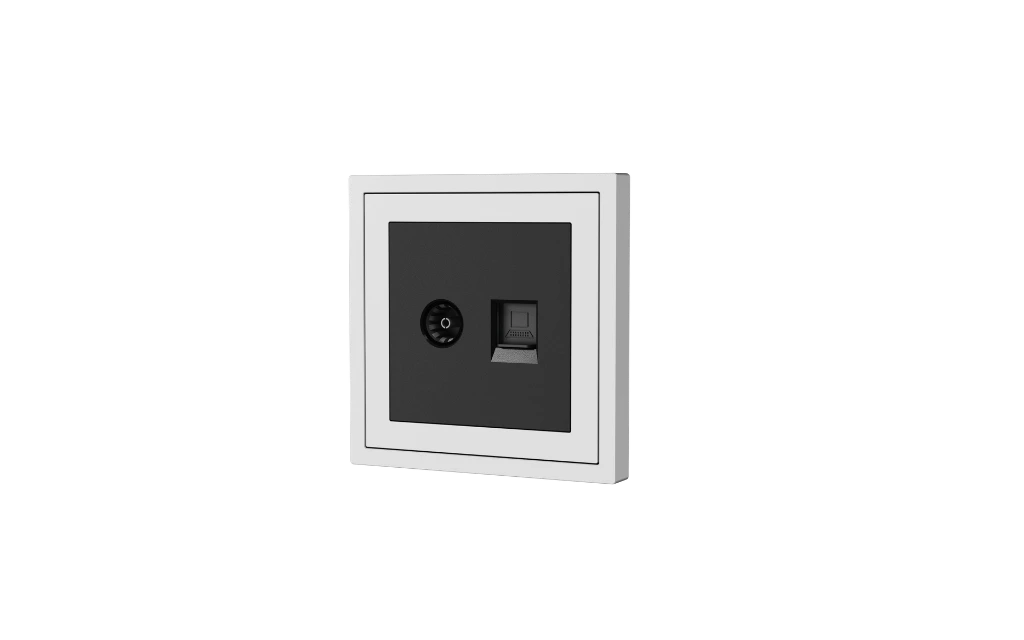 Xelent TV and ethernet ivory white right side view EU.webp