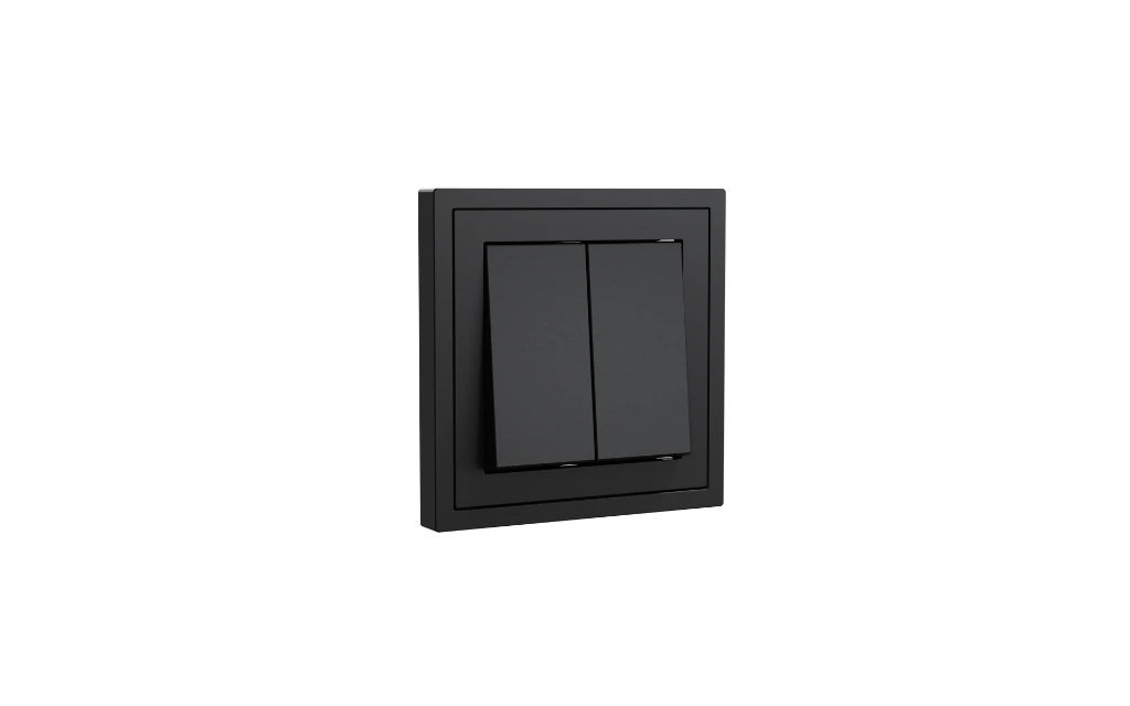 Xelent 2 rocker switch brass left side view EU.webp