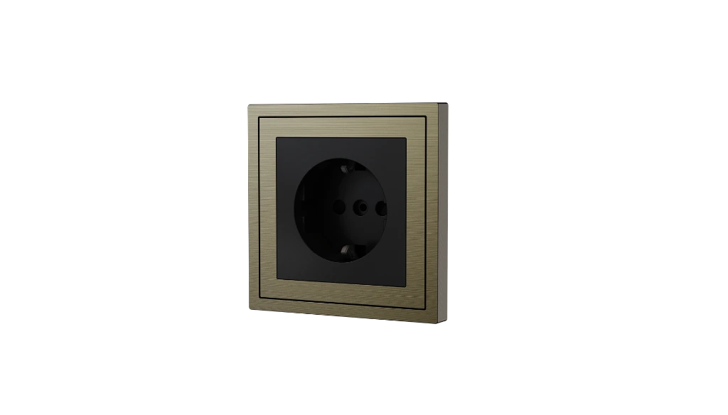 Xelent EU socket antique bronze right side view EU.webp