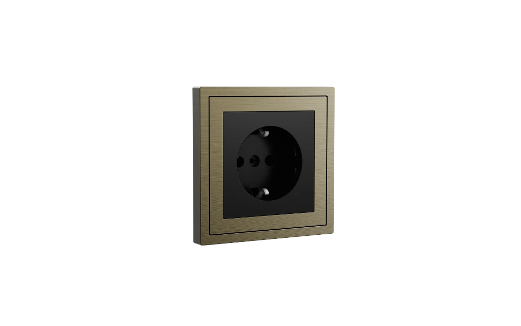 Xelent EU socket antique bronze left side view EU.webp