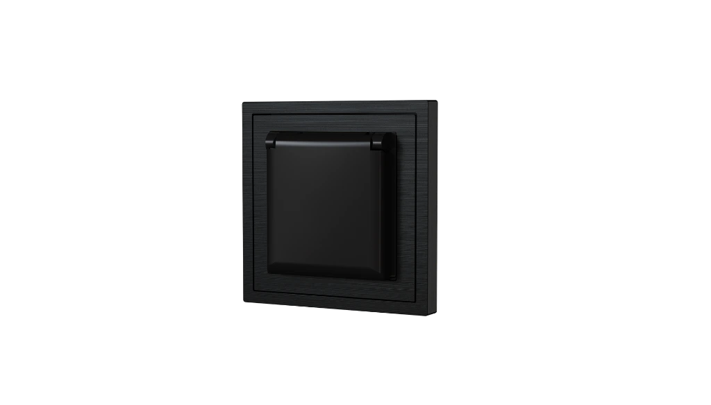 Xelent waterproof socket black right side view EU.webp
