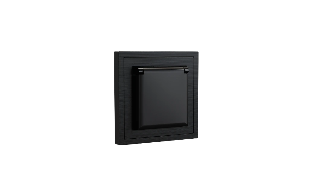 Xelent waterproof socket black left side view EU.webp