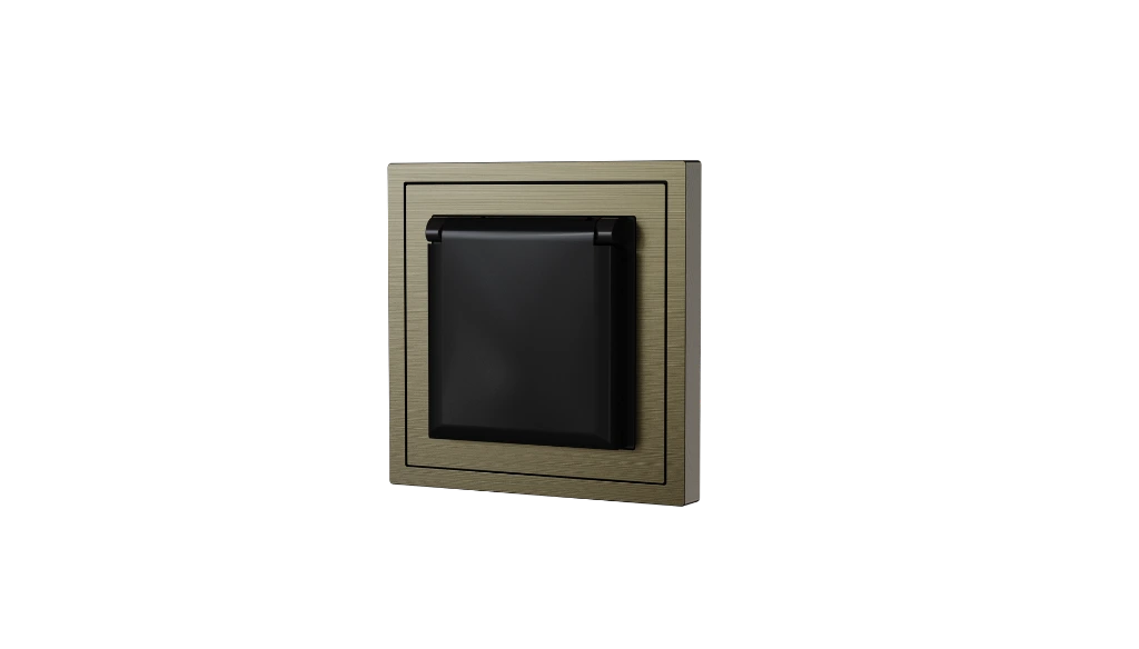 Xelent waterproof socket antique bronze right side view EU.webp
