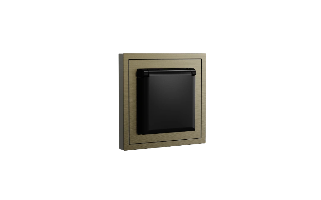 Xelent waterproof socket antique bronze left side view EU.webp