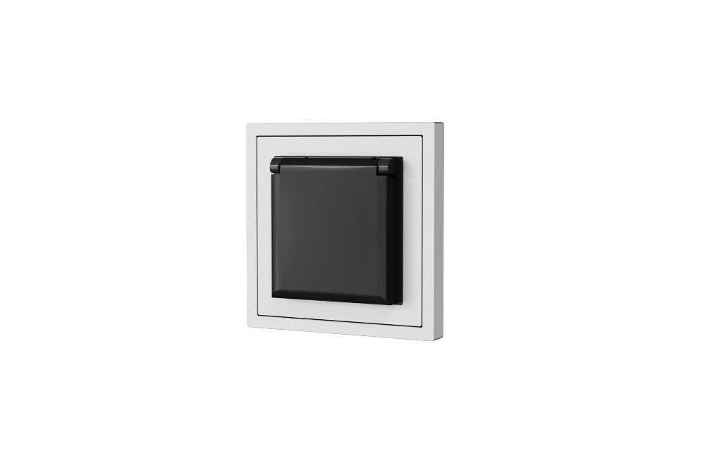 Xelent waterproof socket right side ivory white EU.png.webp