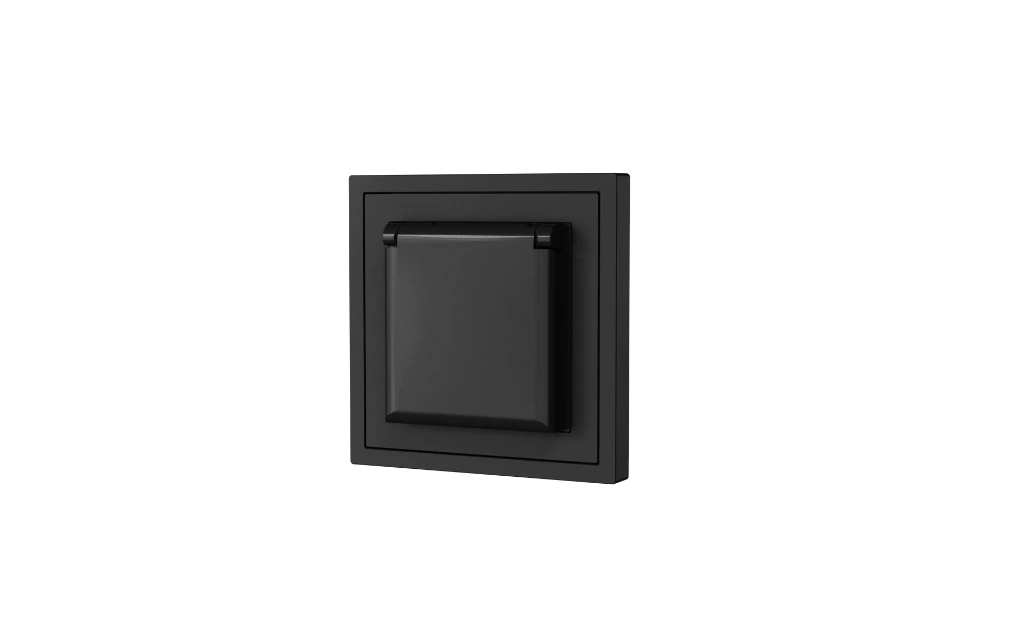 Xelent waterproof socket right side charcoal grey EU.webp