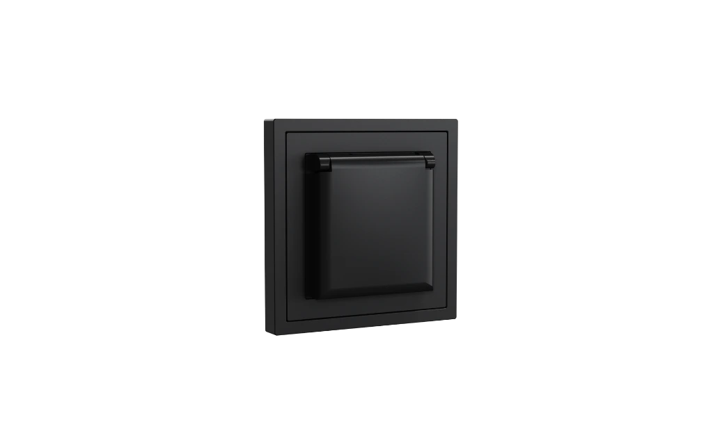 Xelent waterproof socket left side charcoal grey EU.png.webp