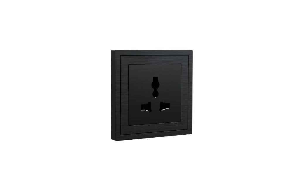 Xelent universal socket black left side view EU.webp