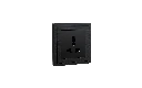 Xelent universal socket black left side view EU.webp
