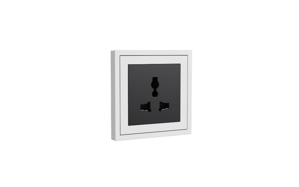 Xelent universal socket ivory white left side view EU.webp