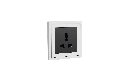 Xelent universal socket ivory white left side view EU.webp