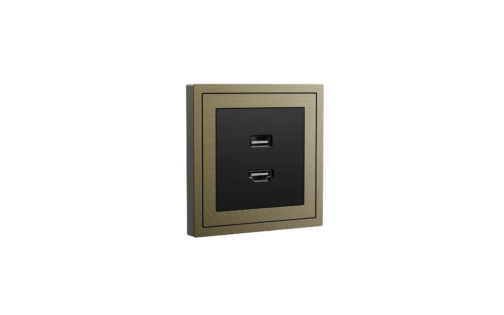 Xelent HDMI USB antique bronze left side view EU.webp