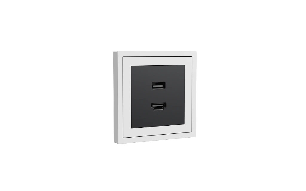 Xelent HDMI USB ivory white left side view EU.webp