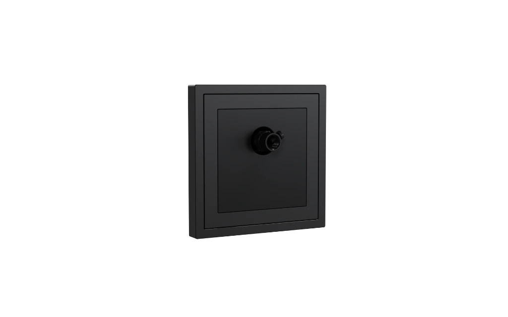 Xelent 1 port coax TV charcoal grey left side view EU.webp