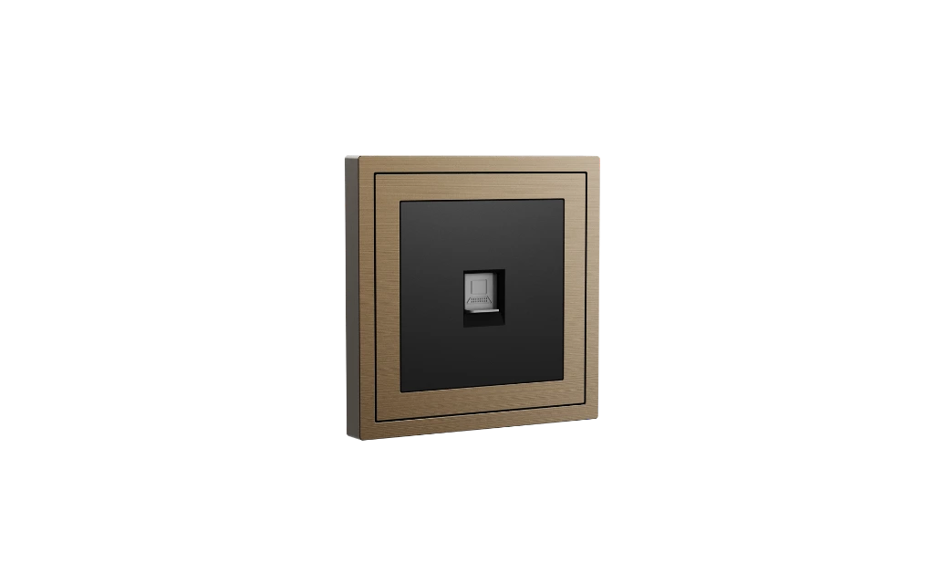 Xelent 1 port ethernet brass left side view EU.webp