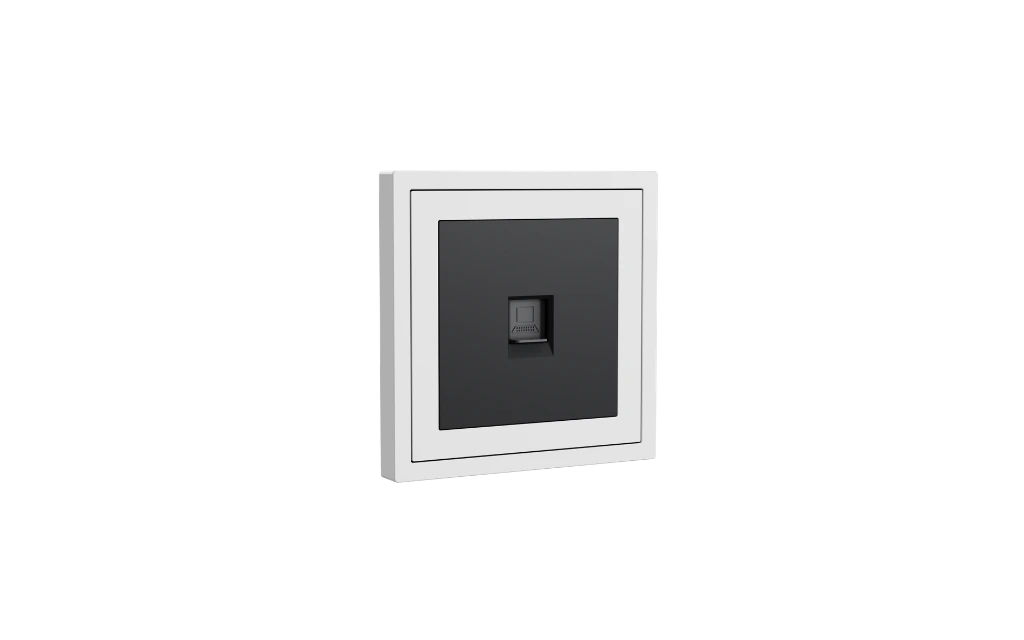 Xelent 1 port ethernet ivory white left side view EU.webp