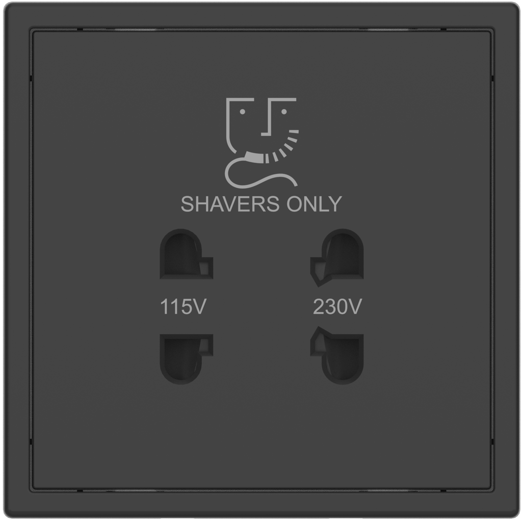 [MPST-SH-NP.18-AG] Tile Series Shaver Socket v. 2.1 (Ash Gray)