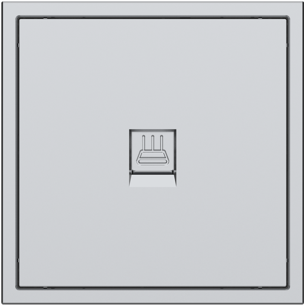 [MPET-1E-NP.18-SG] Tomada de parede Ethernet com 1 porta Tile Series v. 2.1 (Cinza Espacial)