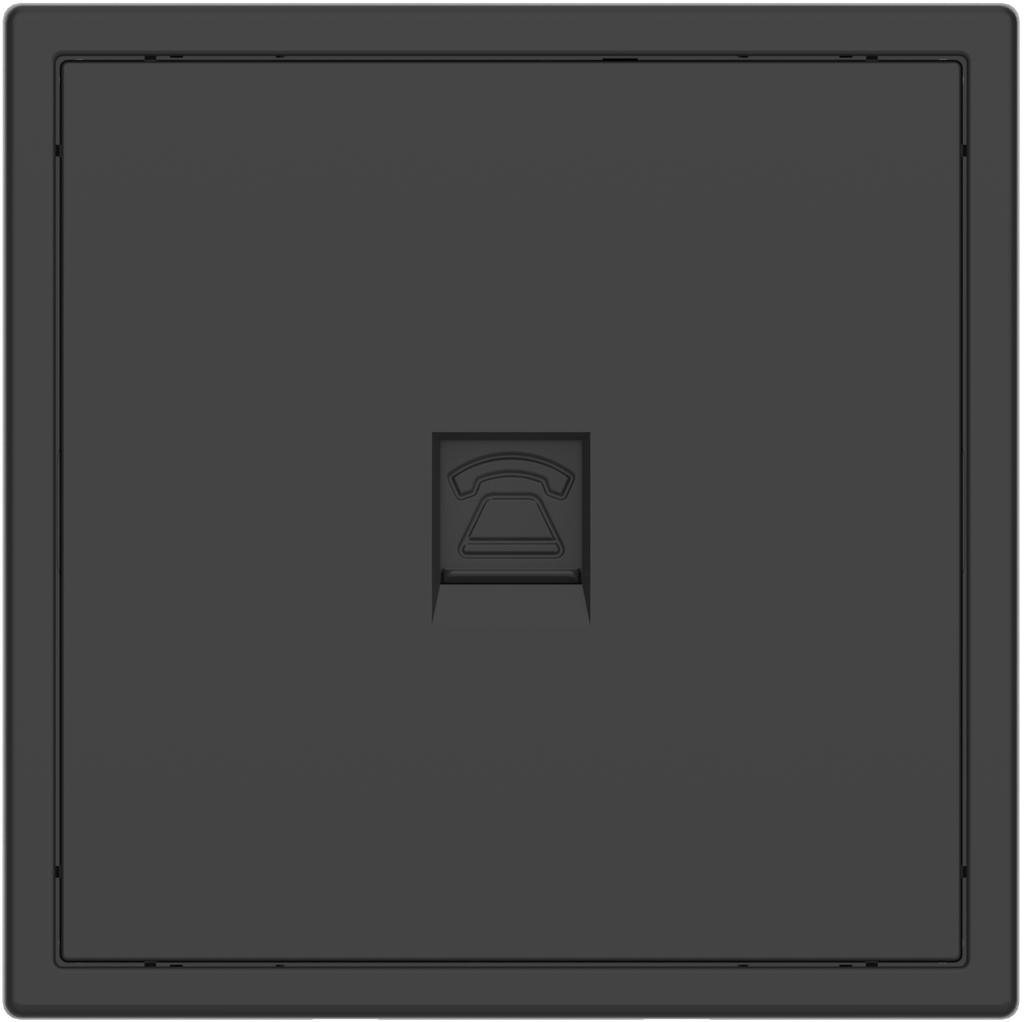 [MPPT-1T-NP.18-AG] Tile Series 1 Port Telephone Wall Jack v. 2.1 (Ash Gray)