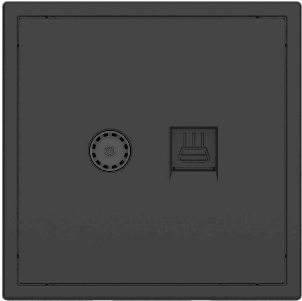 [MPVT-CE-NP.18-AG] Настенная розетка кабельного телевидения с 1 портом Tile Series v. 2.1 (Ash Gray)