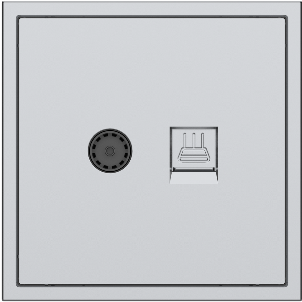 [MPVT-CE-NP.18-SG] Tomada de parede para TV por cabo com 1 porta Tile Series v. 2.1 (Cinza Espacial)