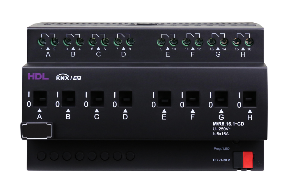 [M/R8.16.1-CD] Коммутационный исполнительный модуль 8CH 16A с контролем тока
