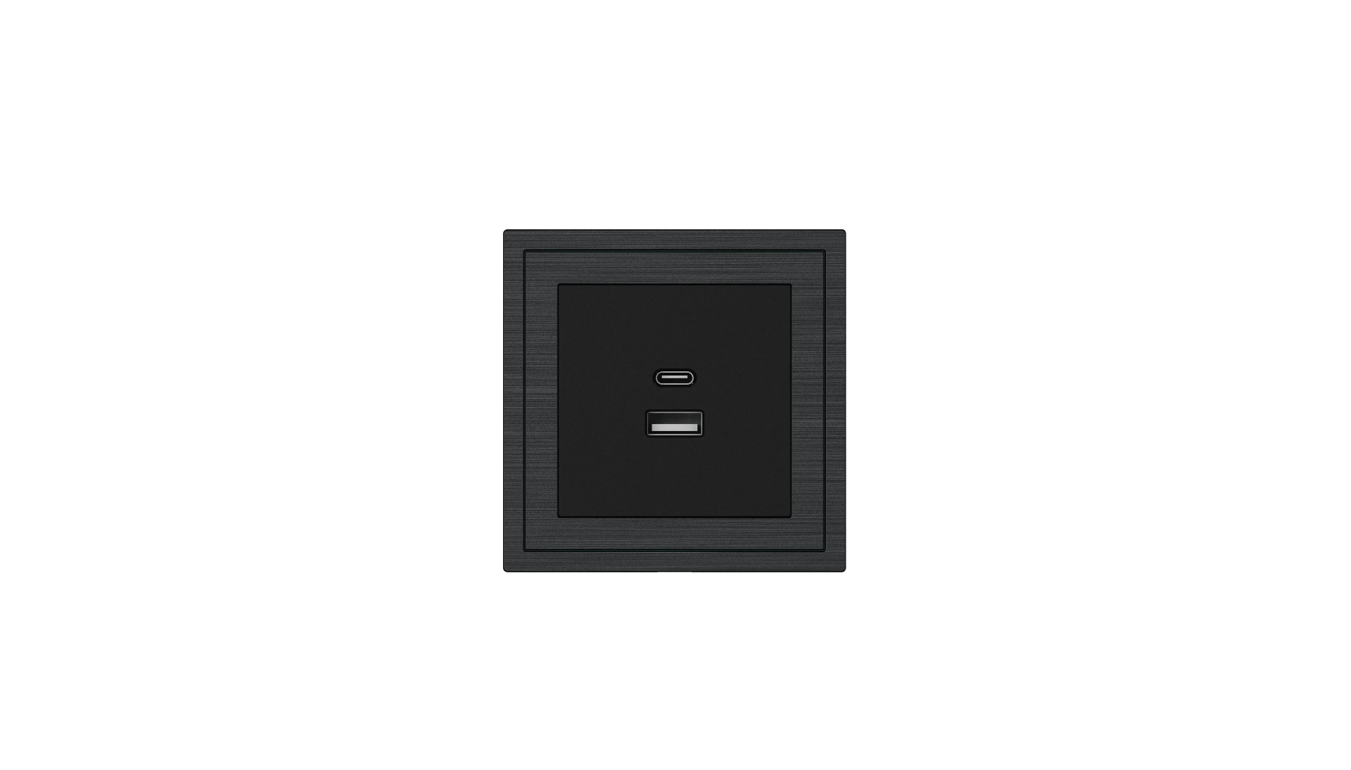 Настенная розетка USB и Type-C Xelent Series — матовый алюминий, европейский стандарт (Black)
