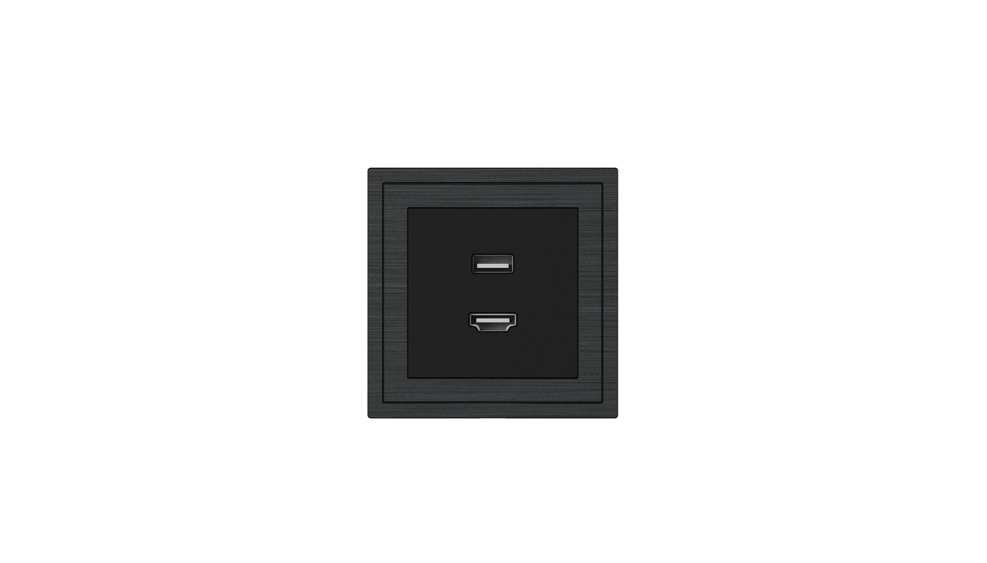 Tomada de Parede HDMI e USB Xelent Series — Alumínio Escovado, Padrão Europeu (Black)