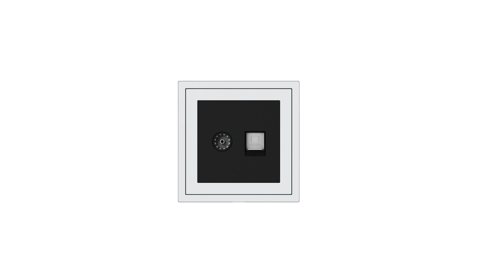 Настенная розетка Xelent Series для ТВ и Ethernet — пластик, европейский стандарт (Ivory White)