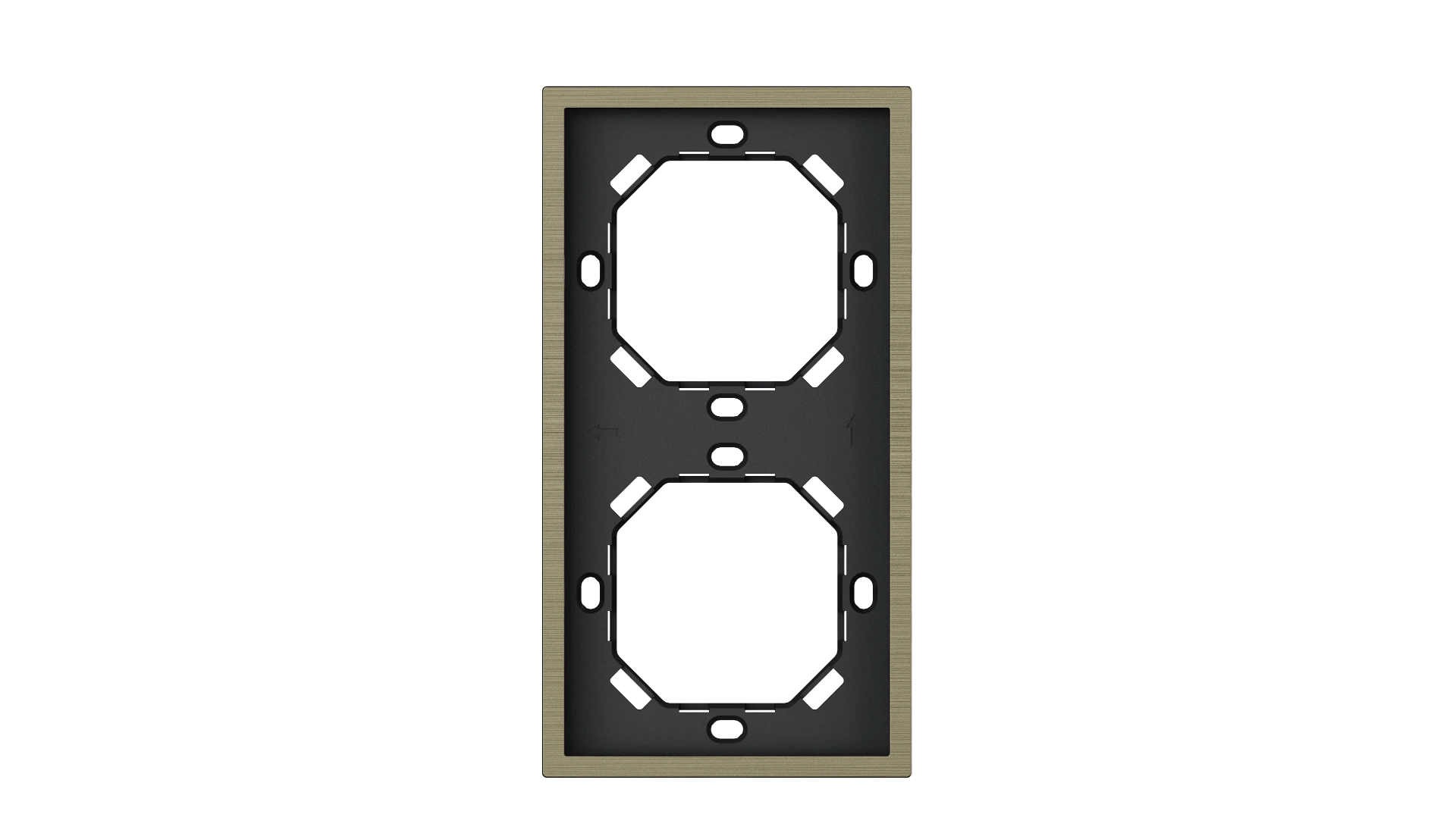 Xelent Series Vertical 2-Gang Panel Frame (Brushed Aluminum) – EU Standard