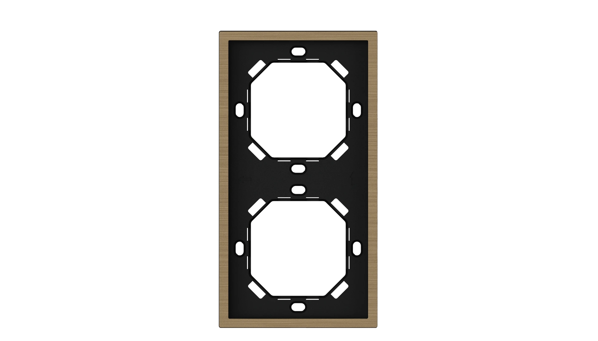 Moldura Vertical para Painel de 2 Módulos Xelent Series — Alumínio Escovado, Padrão Europeu