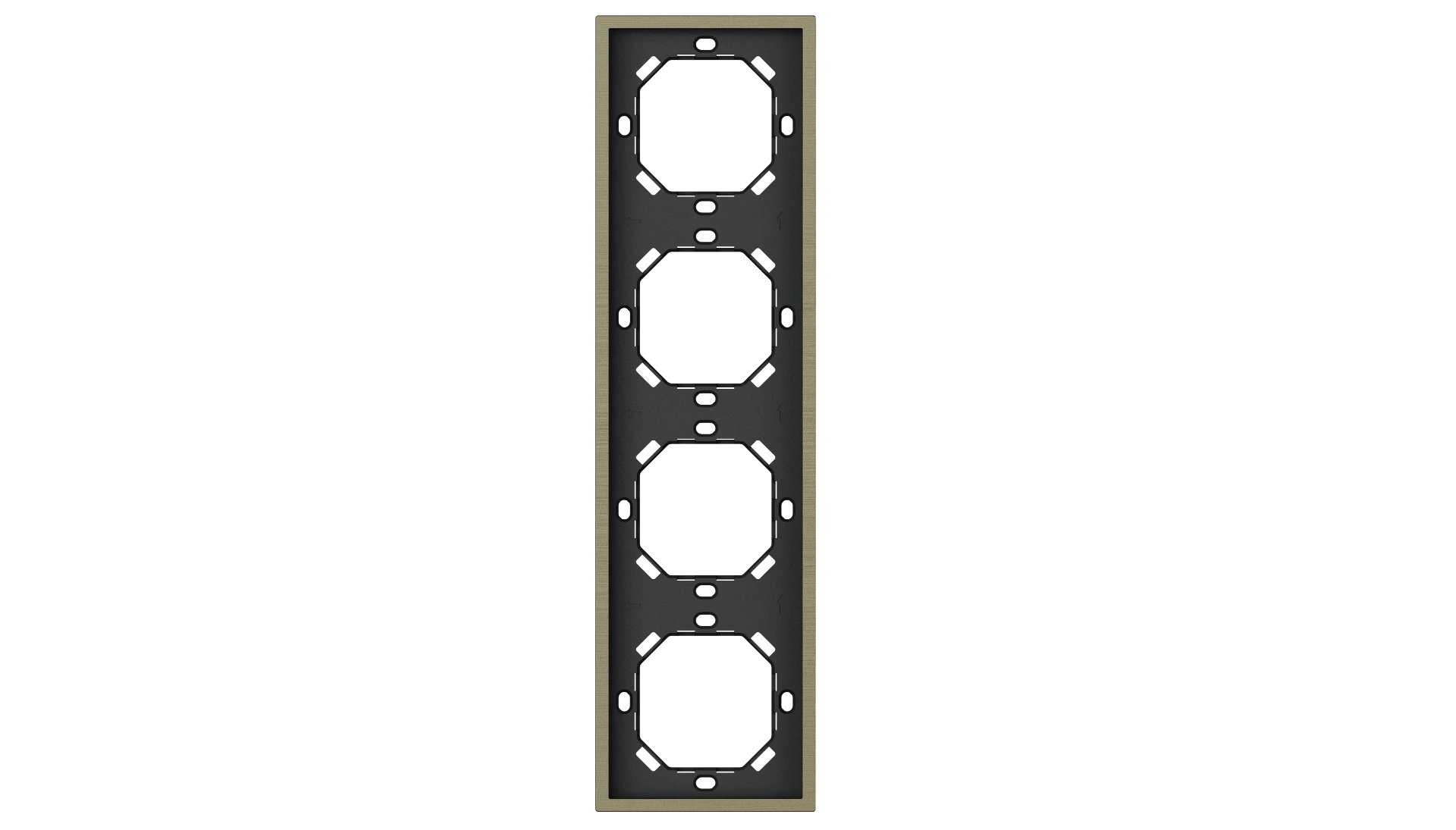 Moldura Vertical para Painel de 4 Módulos Xelent Series — Alumínio Escovado, Padrão Europeu